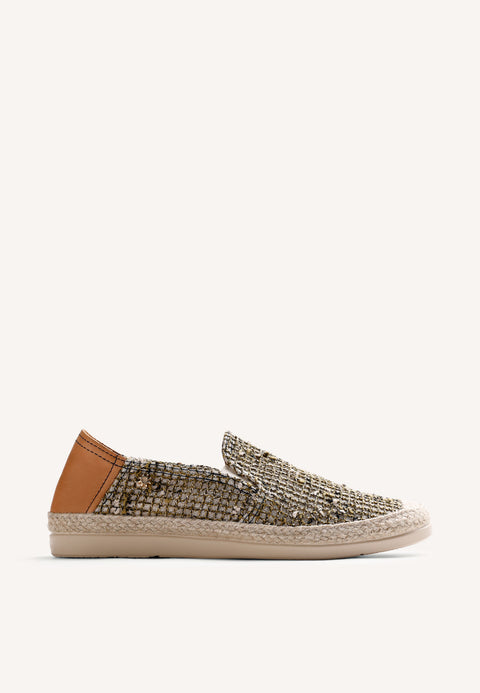 KHAKI MESH ESPADRILLES