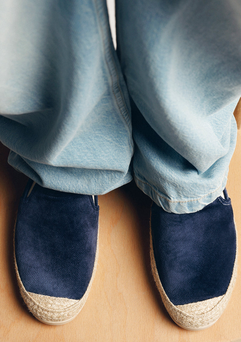 ESPADRILLES VELOURS BLEU