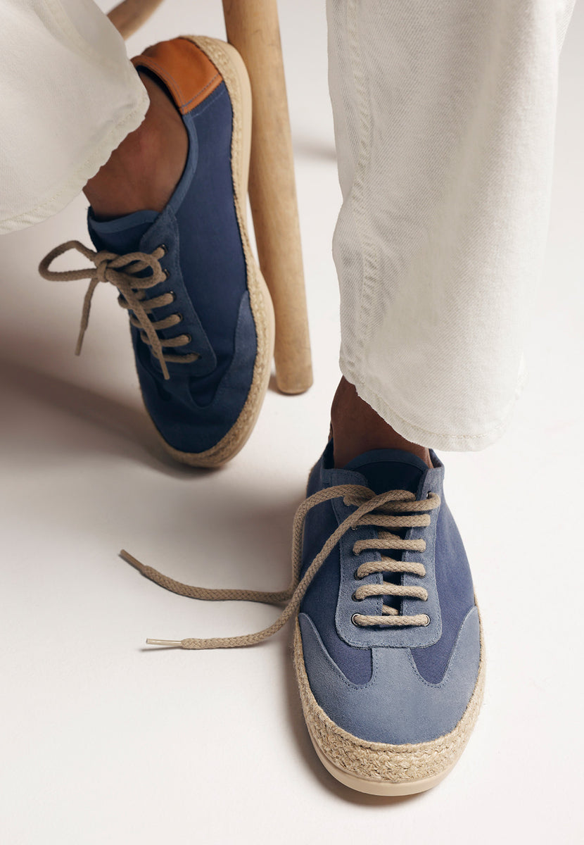 SNEAKERS PELLE BLU