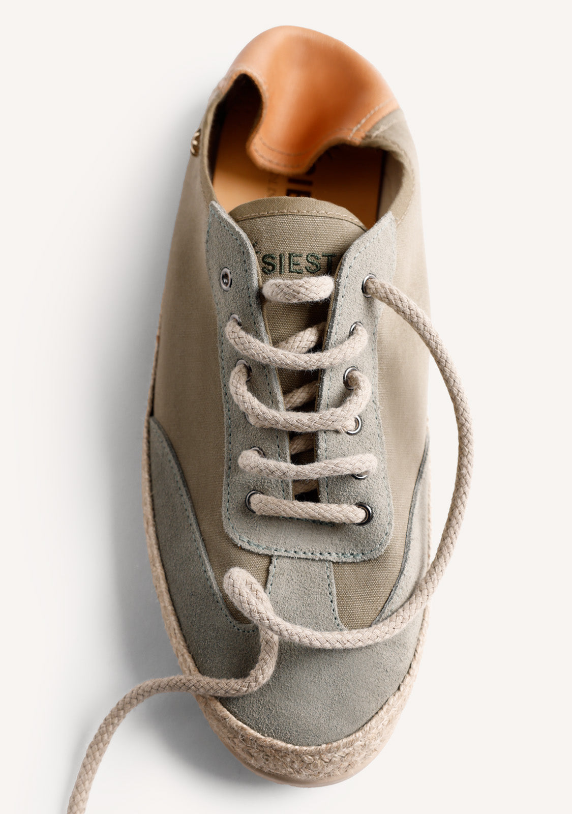 KHAKI LEATHER SNEAKERS
