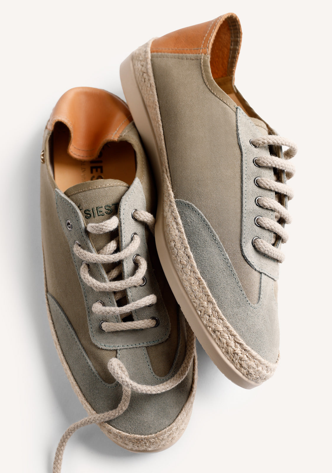 KHAKI LEATHER SNEAKERS