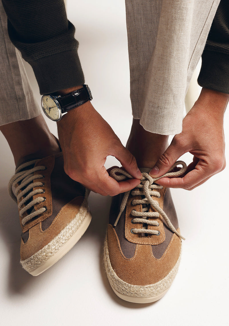 BROWN LEATHER SNEAKERS