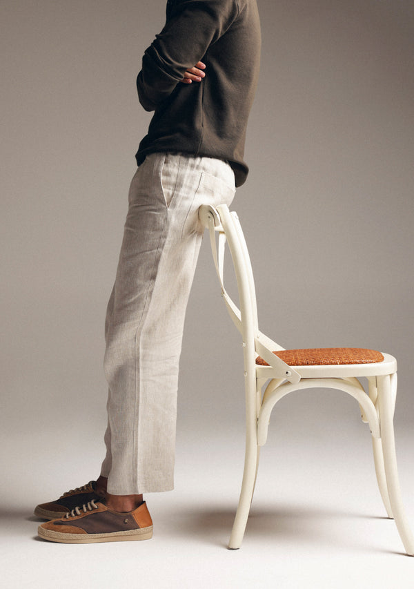 BROWN LEATHER SNEAKERS