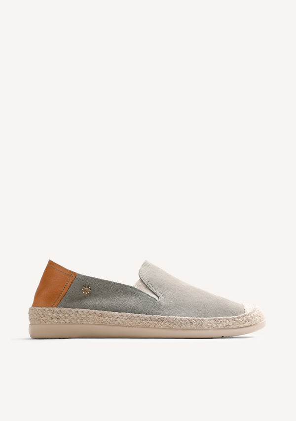 ESPADRILLES CUIR KAKI