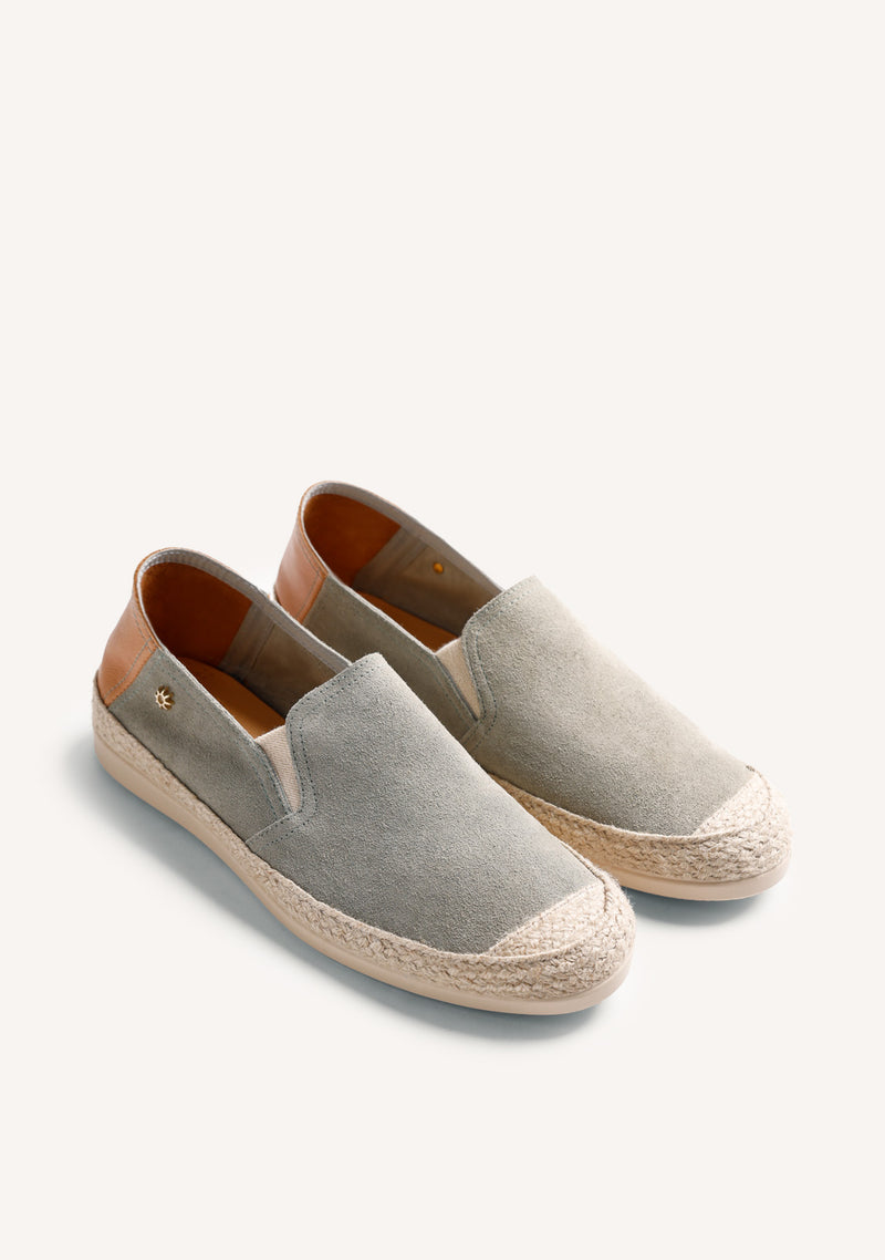 ESPADRILLES CUIR KAKI