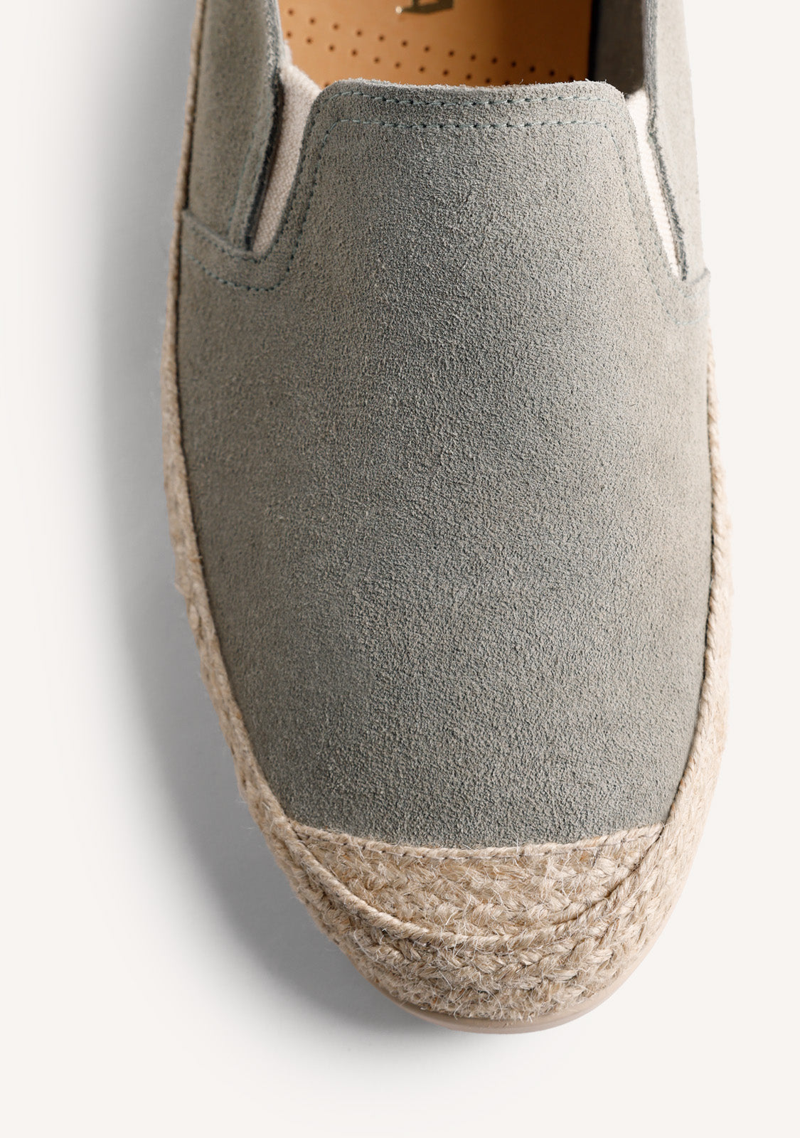 KHAKI LEATHER ESPADRILLES