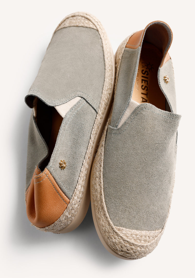 ESPADRILLES CUIR KAKI