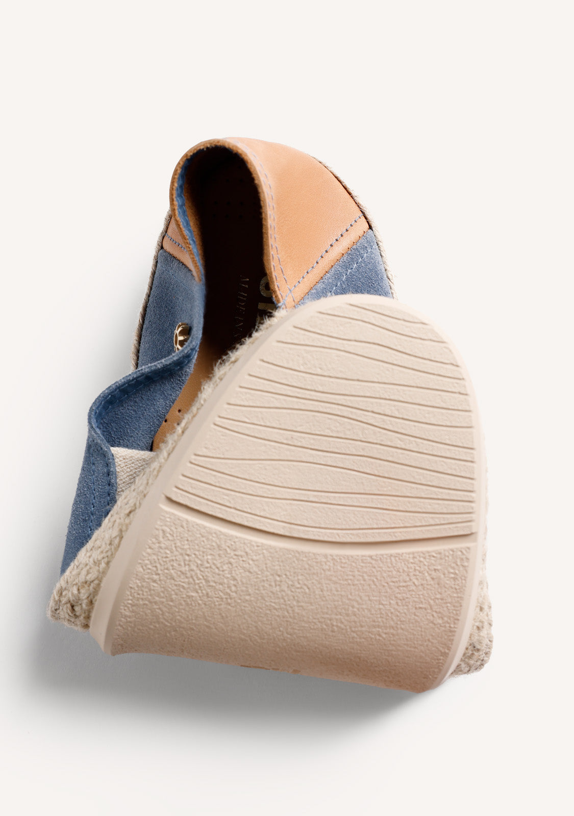 BLUE LEATHER ESPADRILLES
