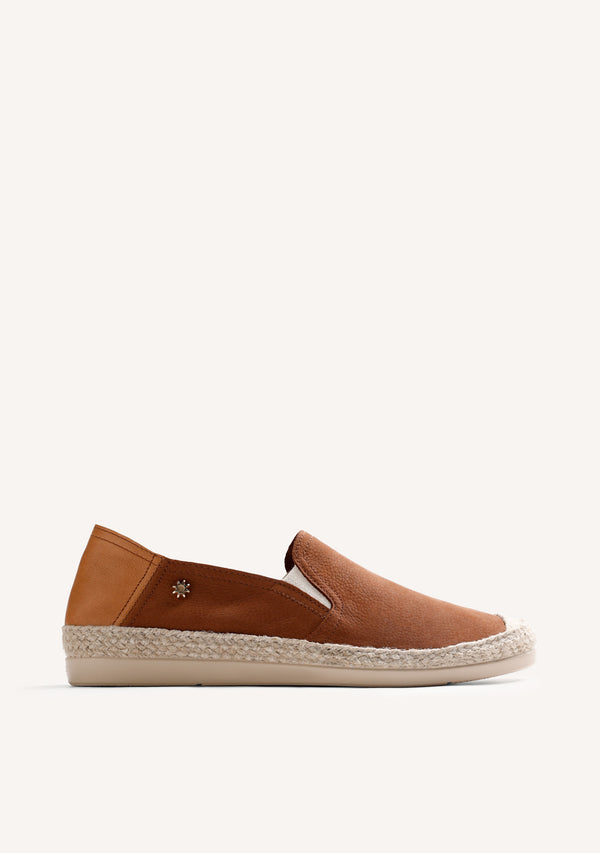 ESPADRILLES CUIR MARRON
