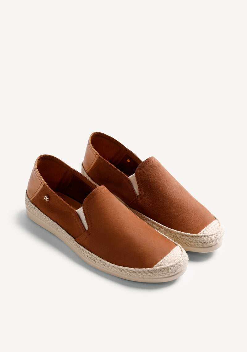 ESPADRILLES CUIR MARRON