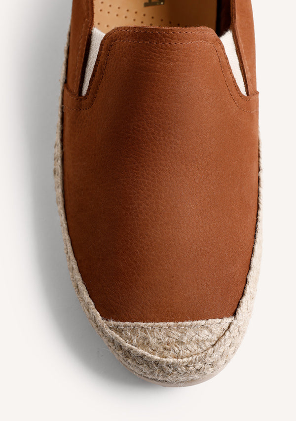 ESPADRILLES CUIR MARRON