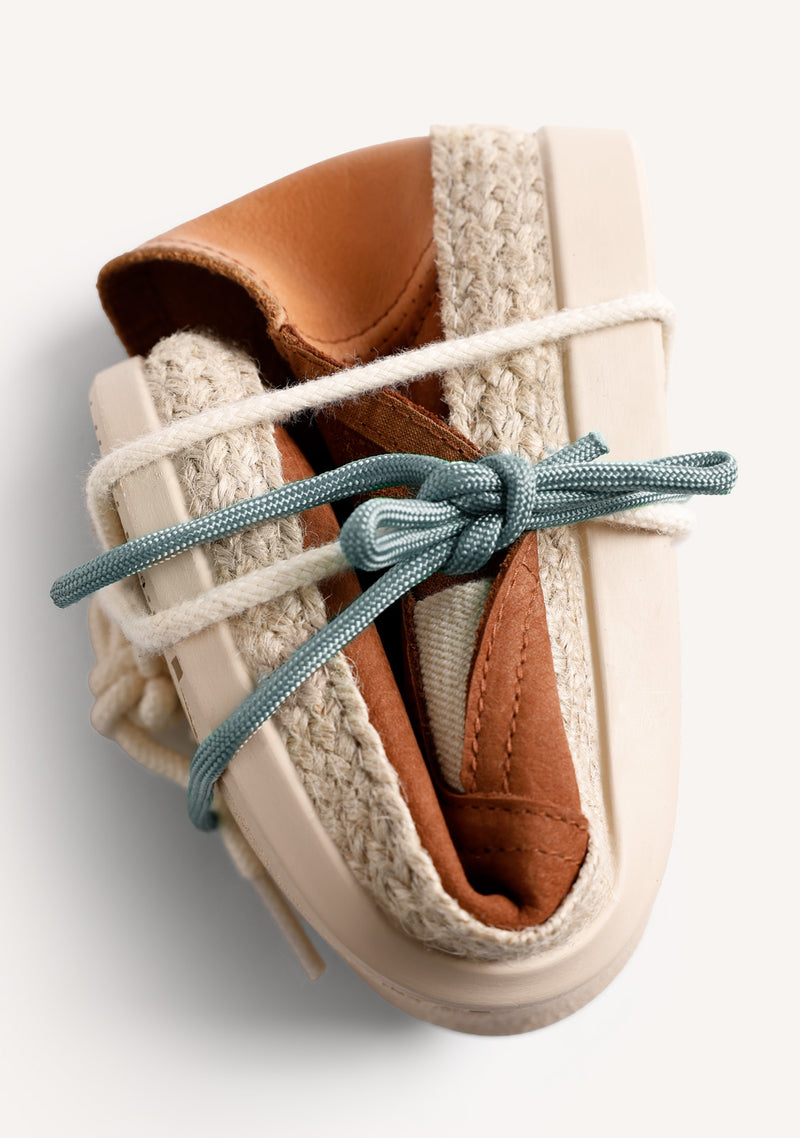 ESPADRILLES CUIR MARRON