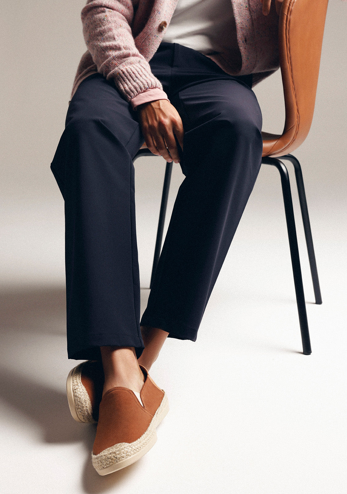 BROWN LEATHER ESPADRILLES
