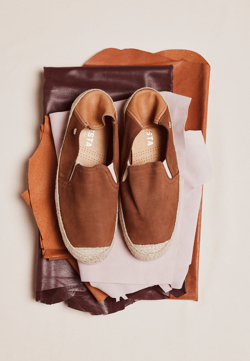 ESPADRILLES CUIR MARRON
