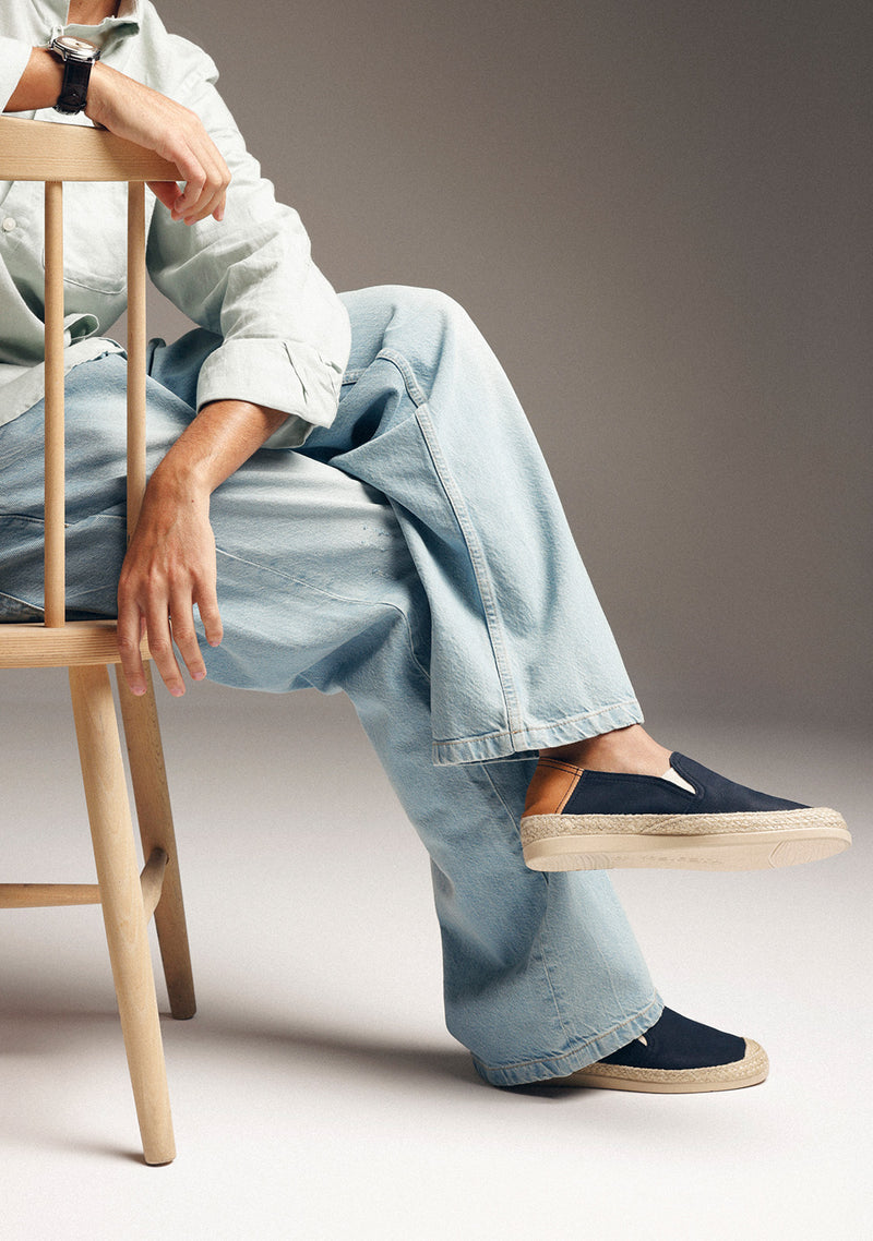 ESPADRILLES CUIR BLEU