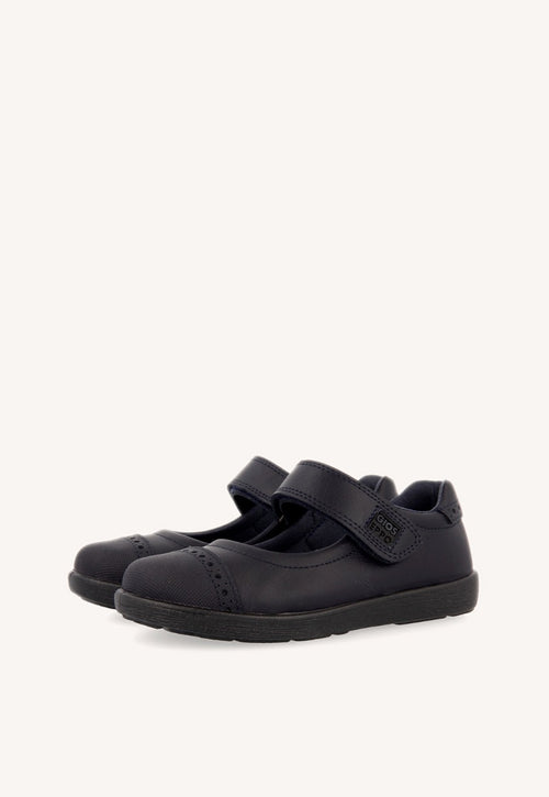 Navy blue School shoes ballerina style for girls DELTANA