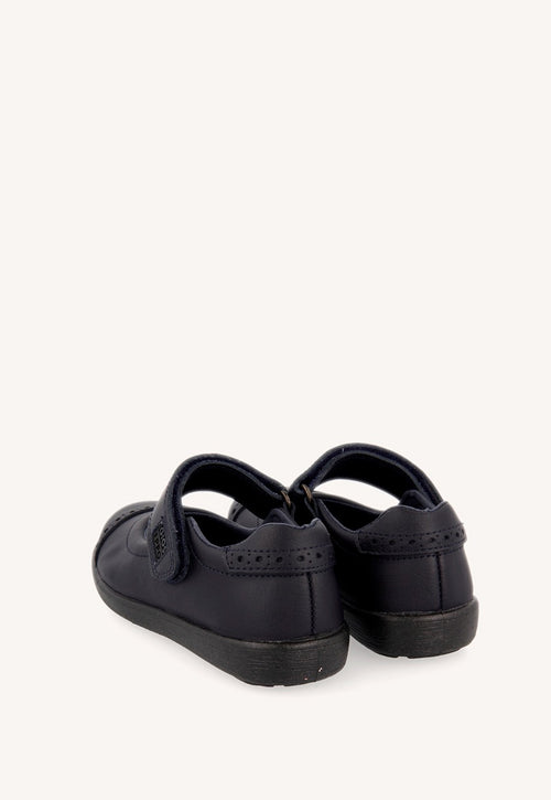 Navy blue School shoes ballerina style for girls DELTANA