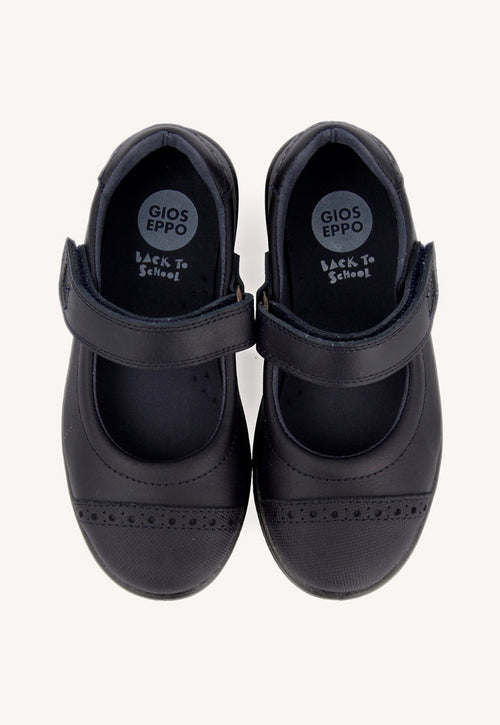 Navy blue School shoes ballerina style for girls DELTANA