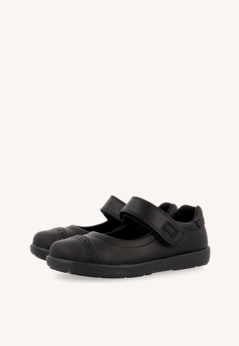 Black School shoes ballerina style for girls DELTANA