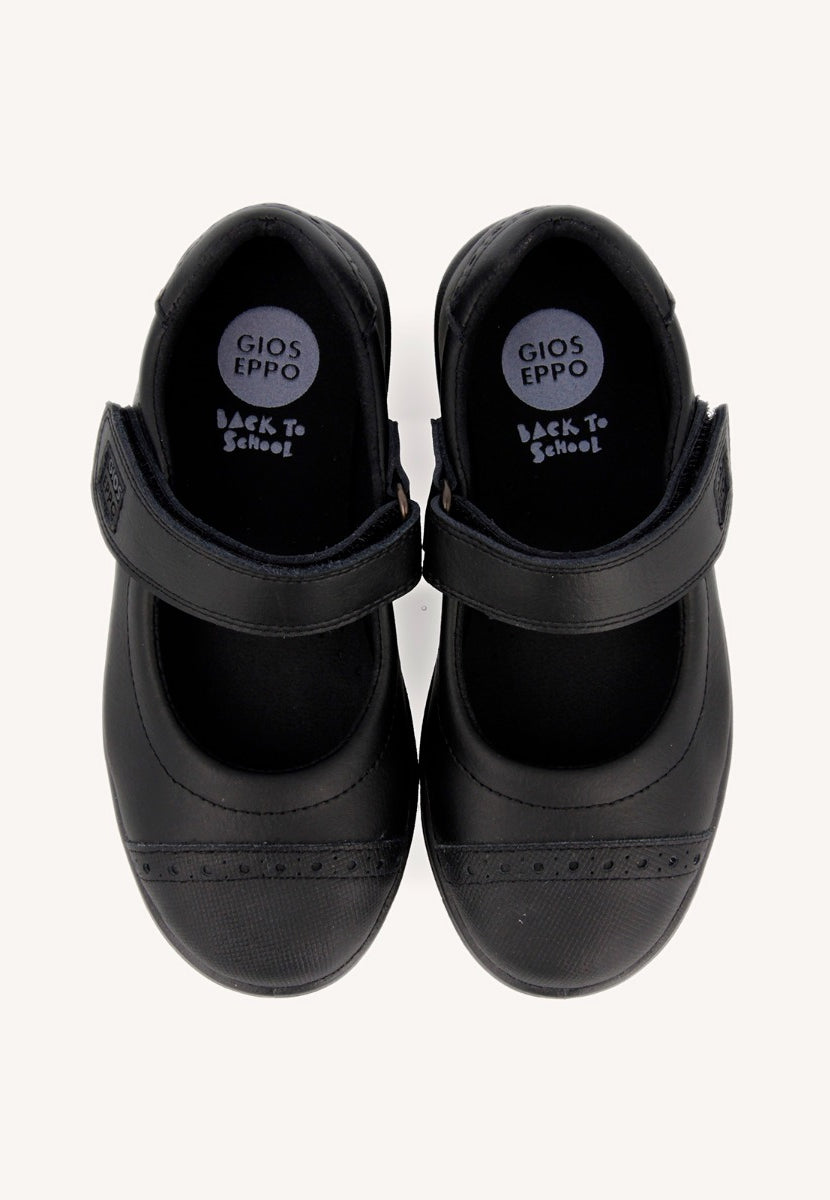 Black School shoes ballerina style for girls DELTANA