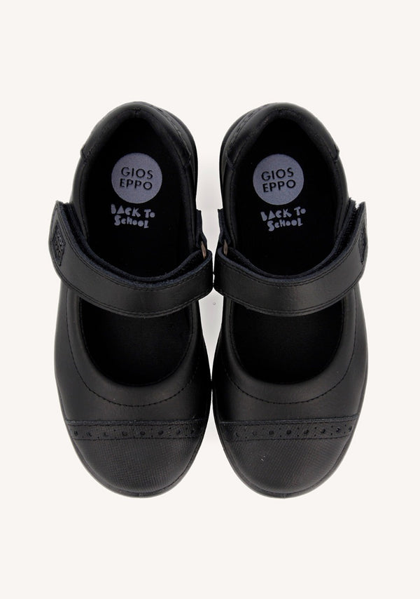 Black School shoes ballerina style for girls DELTANA