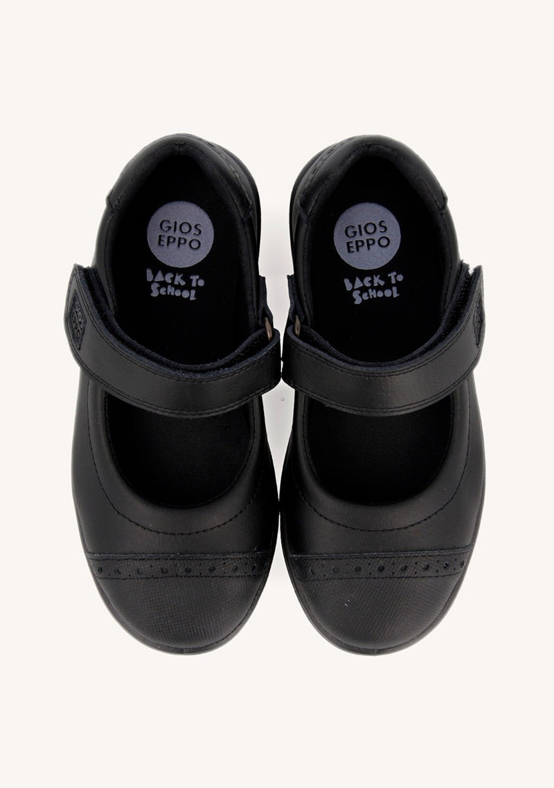 Black School shoes ballerina style for girls DELTANA