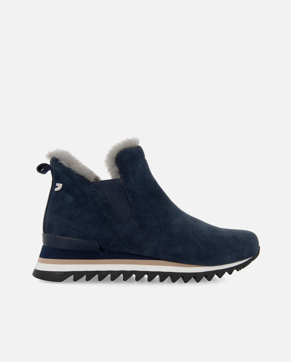 SNEAKERS AZULES ESTILO BOTÍN CON MINI CUÑA PARA MUJER ECKERO
