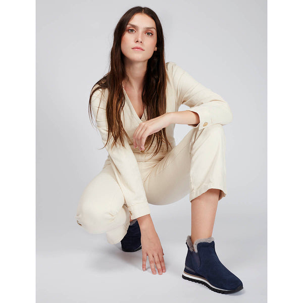 SNEAKERS AZULES ESTILO BOTÍN CON MINI CUÑA PARA MUJER ECKERO