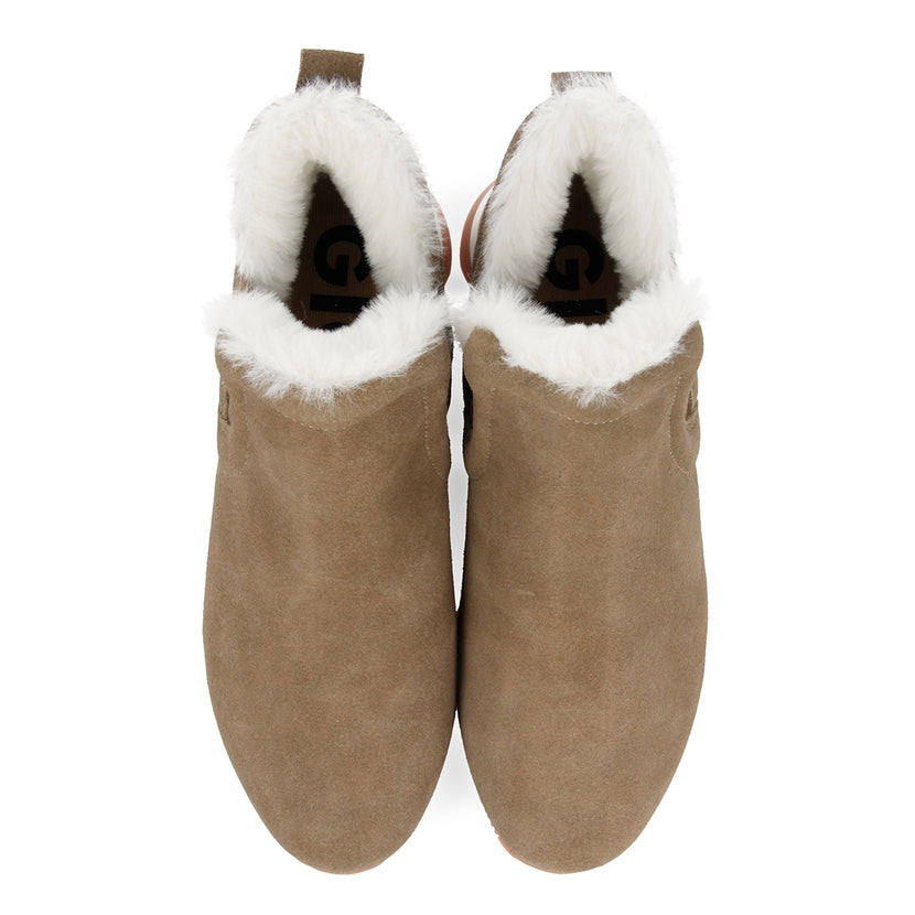 Sneakers beige stile slip on con mini zeppa da donna ECKERO