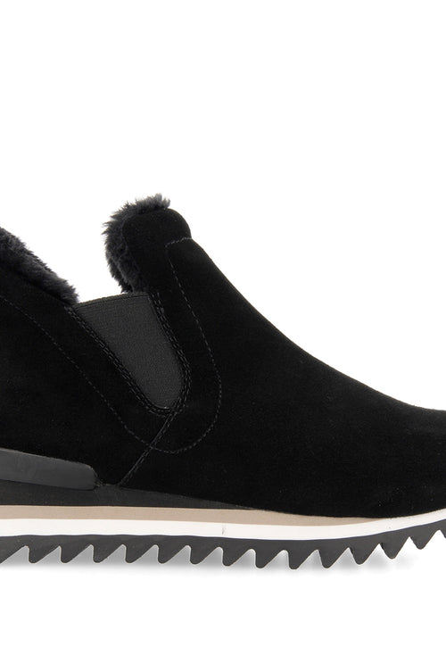 Sneakers negras estilo botín con mini cuña para mujer ECKERO