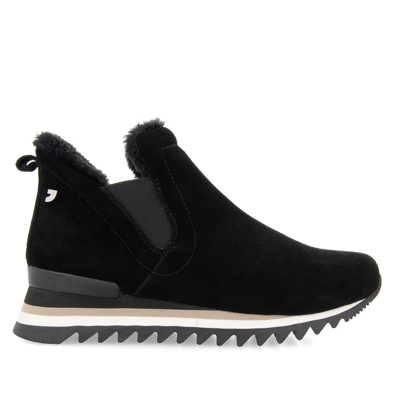 Sneakers negras estilo botín con mini cuña para mujer ECKERO