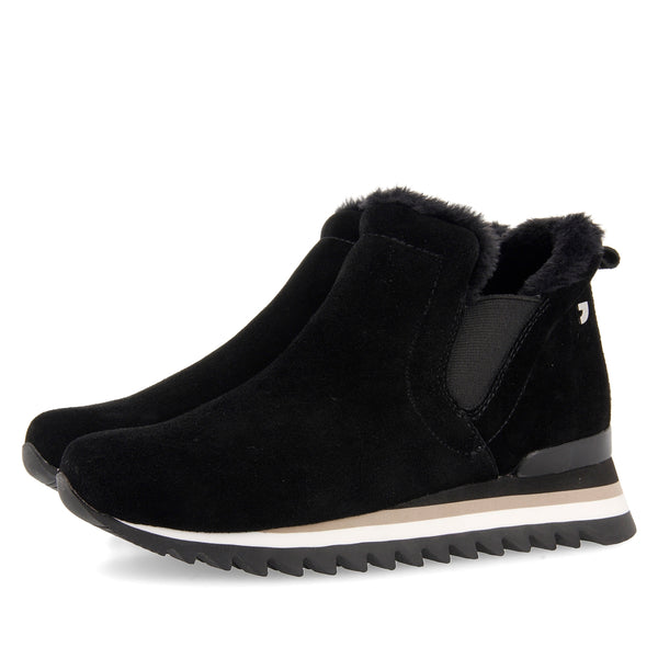 Sneakers negras estilo botín con mini cuña para mujer ECKERO