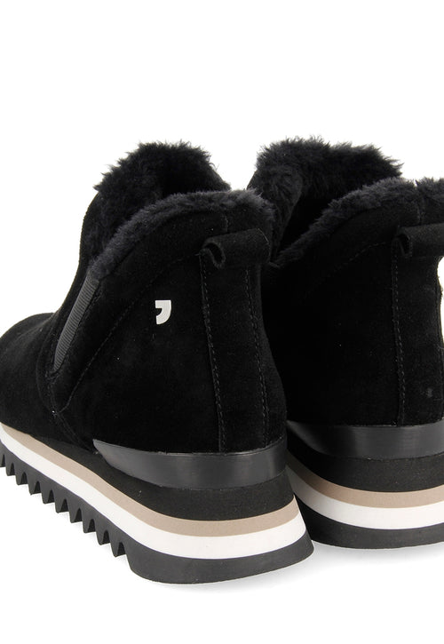 Sneakers negras estilo botín con mini cuña para mujer ECKERO