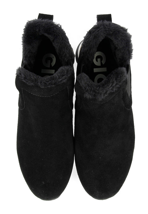 Sneakers negras estilo botín con mini cuña para mujer ECKERO