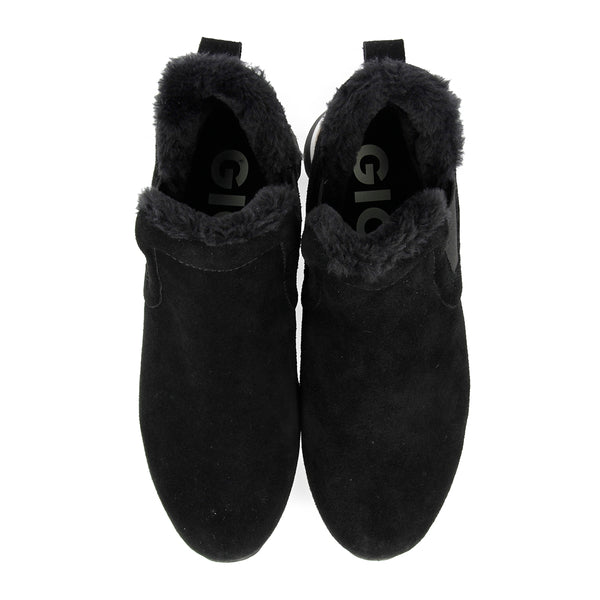Sneakers negras estilo botín con mini cuña para mujer ECKERO