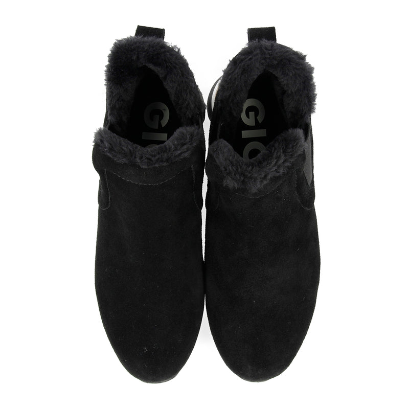 Sneakers negras estilo botín con mini cuña para mujer ECKERO