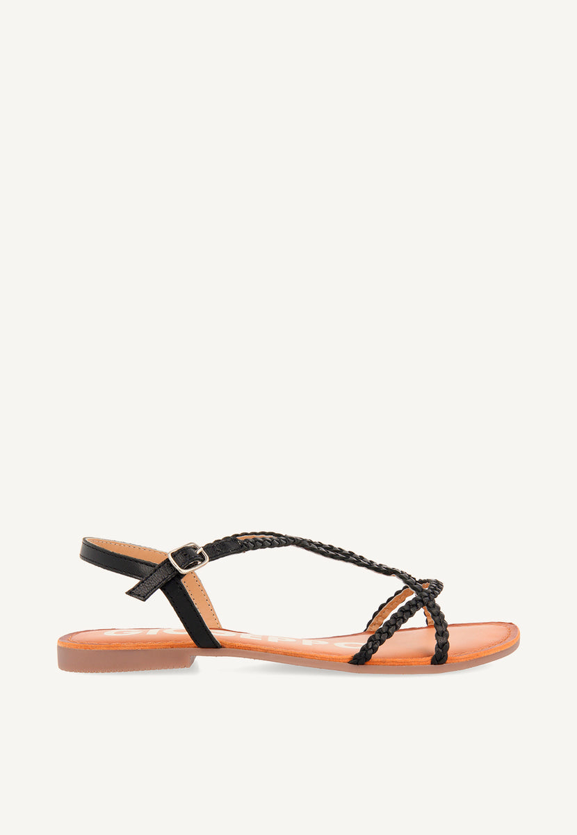 Sandalias negras de tiras finas para mujer OSSIAN