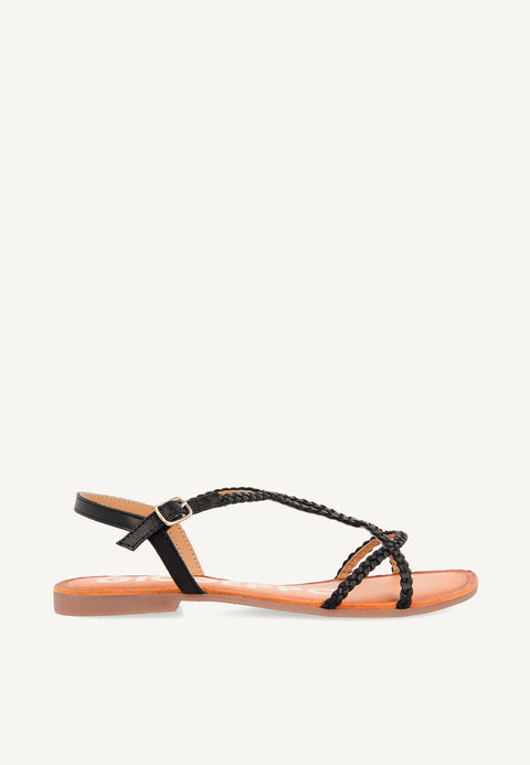 SANDALIAS NEGRAS DE TIRAS FINAS PARA MUJER OSSIAN