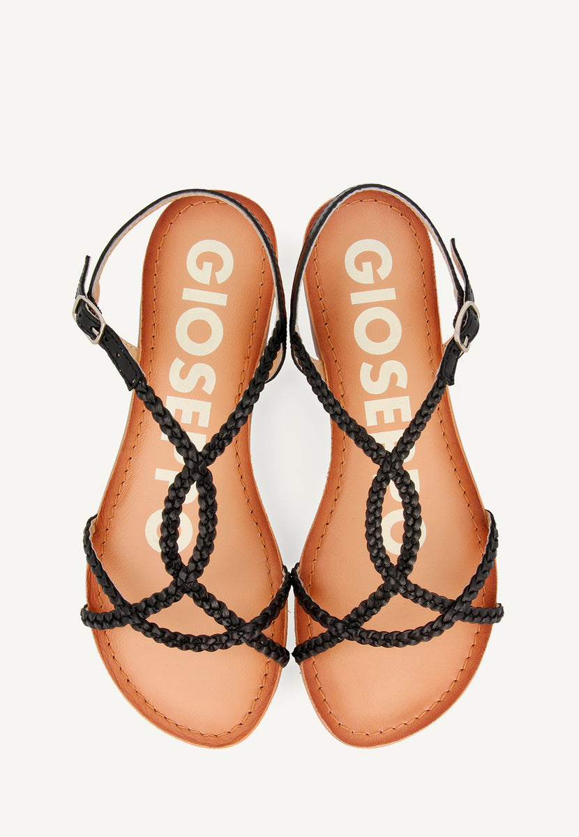 Sandalias negras de tiras finas para mujer OSSIAN