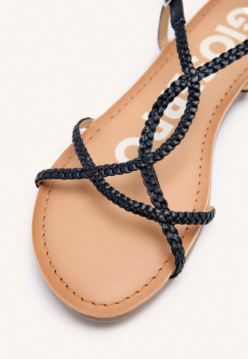 Sandalias negras de tiras finas para mujer OSSIAN