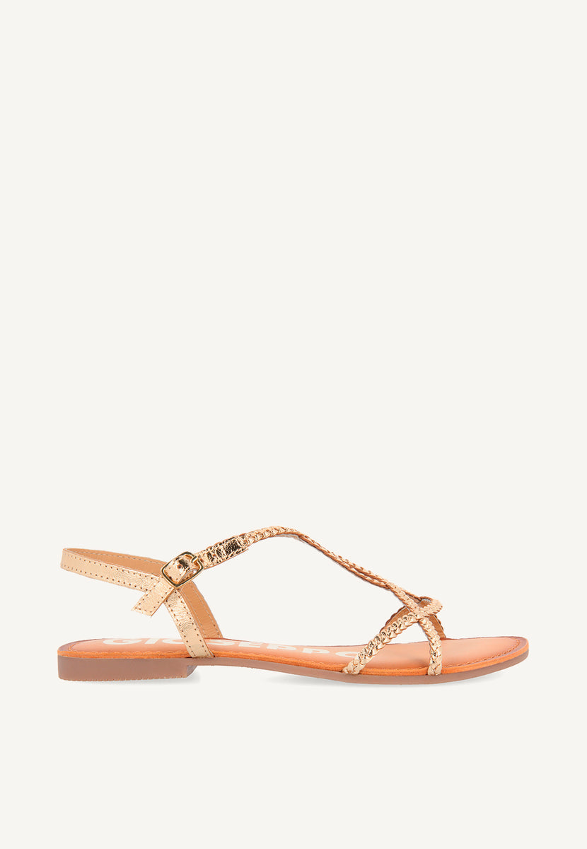Sandalias doradas de tiras finas para mujer OSSIAN