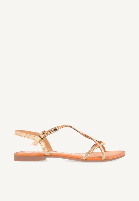 SANDALIAS DORADAS DE TIRAS FINAS PARA MUJER OSSIAN