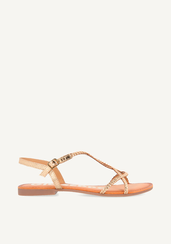 Sandalias doradas de tiras finas para mujer OSSIAN