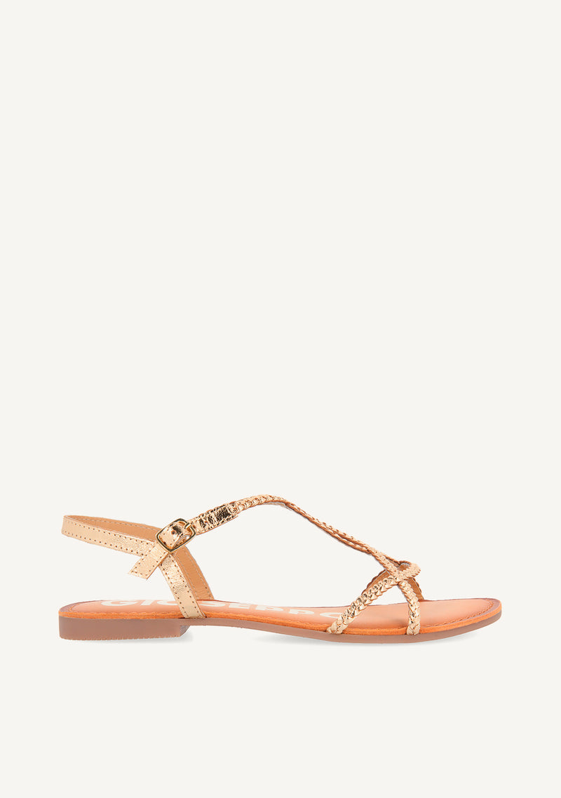 Sandalias doradas de tiras finas para mujer OSSIAN