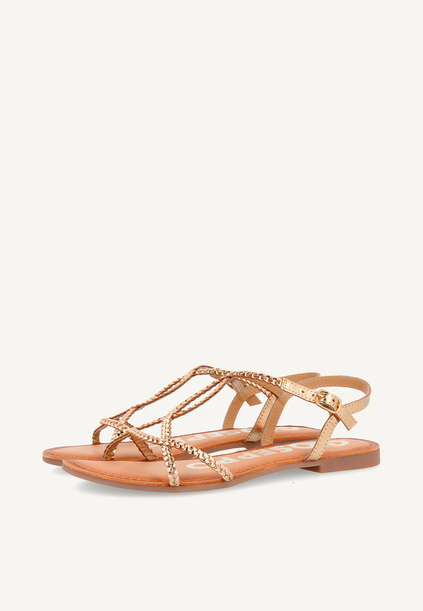 Sandalias doradas de tiras finas para mujer OSSIAN