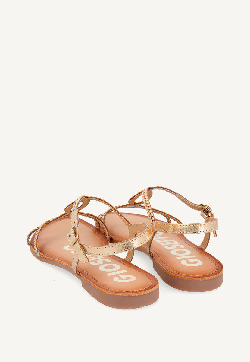Sandalias doradas de tiras finas para mujer OSSIAN