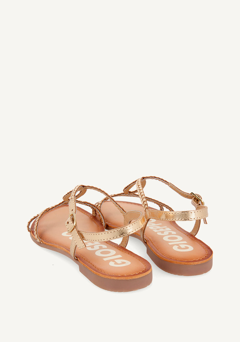 Sandalias doradas de tiras finas para mujer OSSIAN