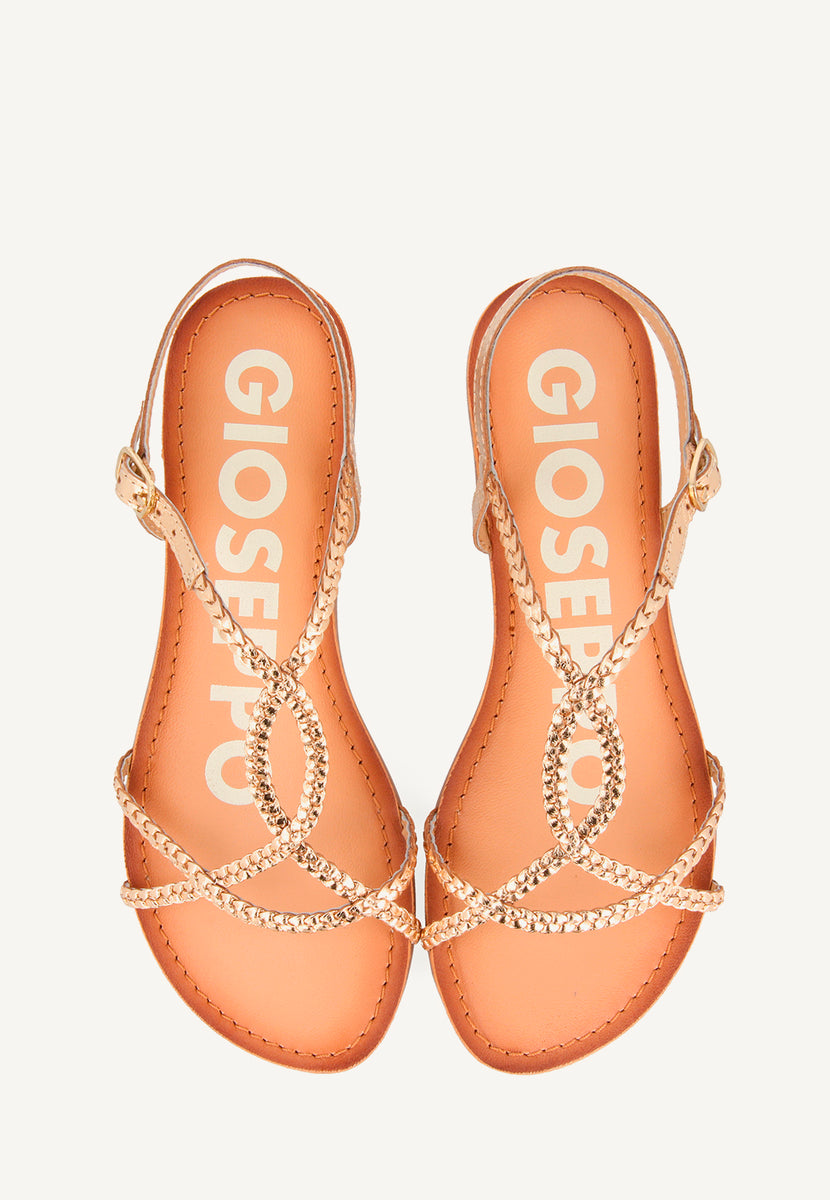 Sandalias doradas de tiras finas para mujer OSSIAN