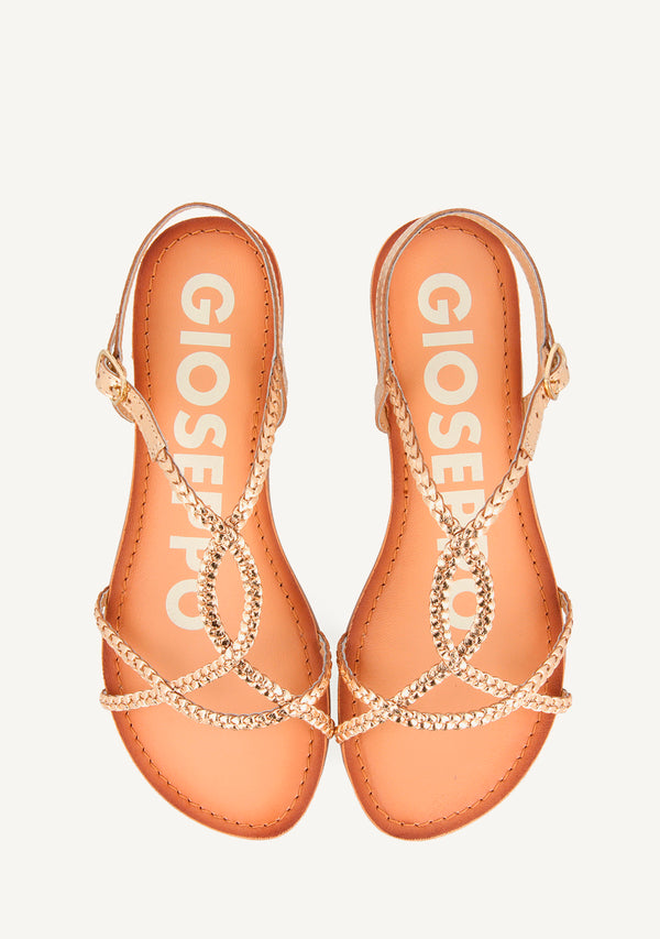 Sandalias doradas de tiras finas para mujer OSSIAN