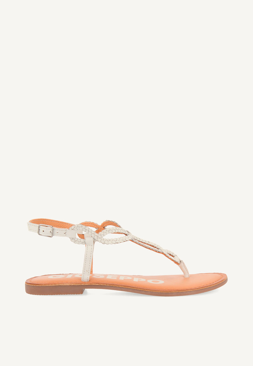 Sandalias de tiras trenzadas blancas para mujer FYFFE